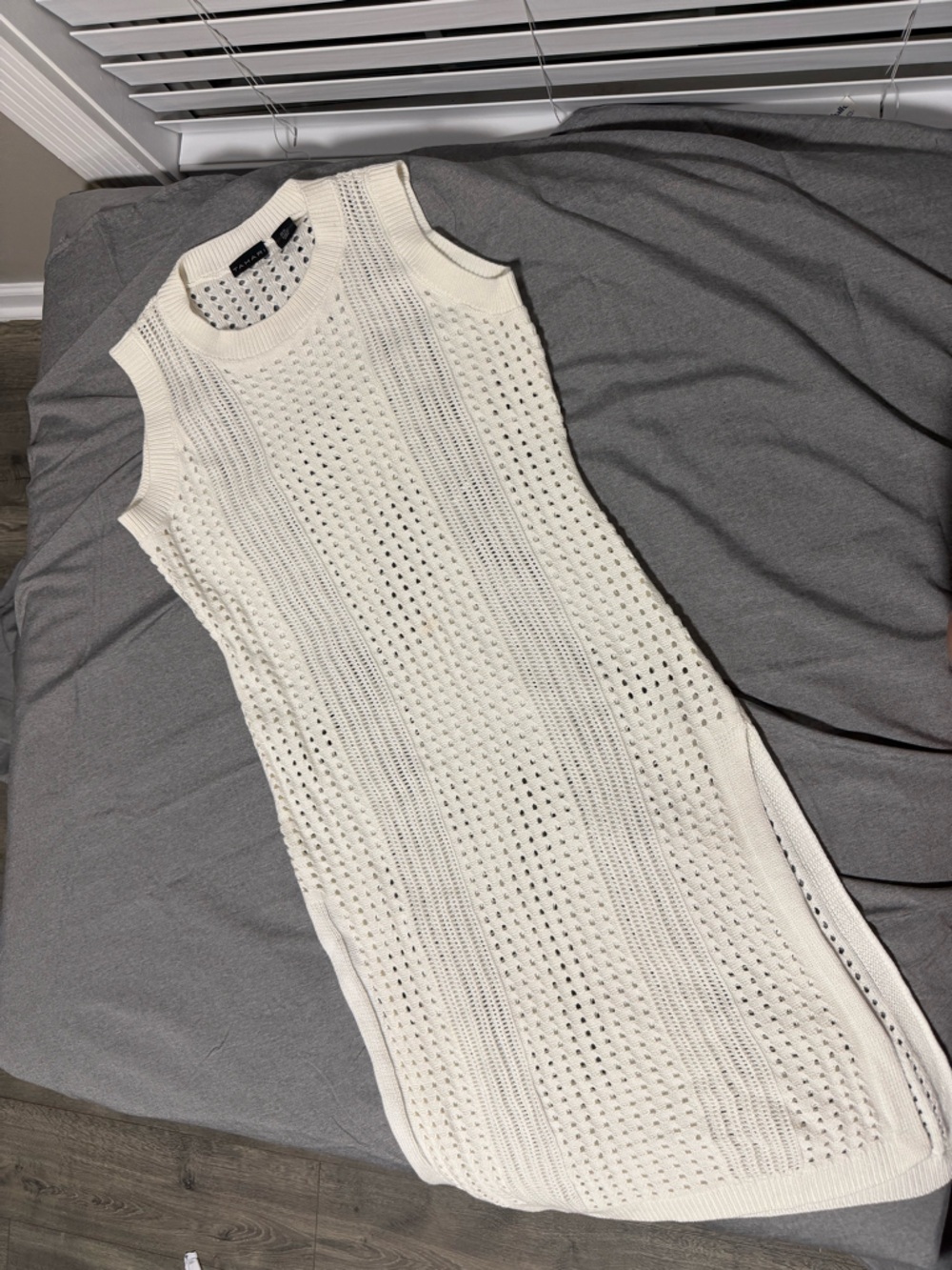 Tahari Cream Open-Weave Sleeveless Coverup